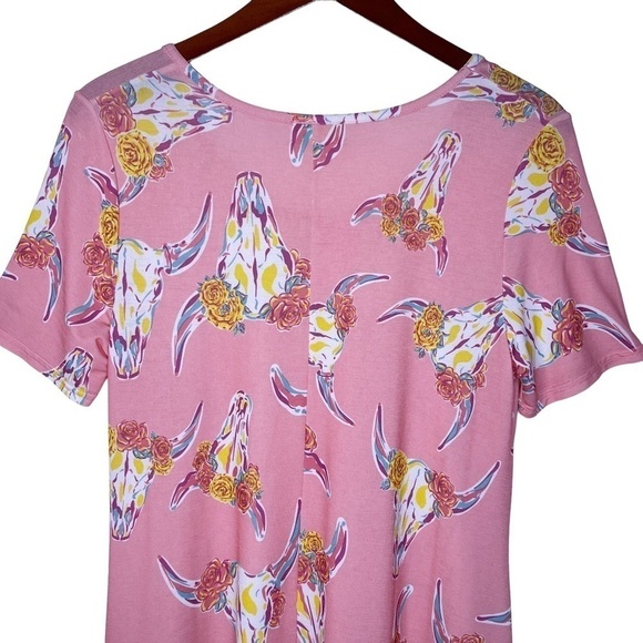 Simply SOUTHERN Floral Tassel Dress Size Small in Boho Bull Cow Pink Print - Picture 10 of 14